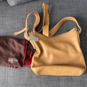 Coach cross-body leather purse with dust bag
